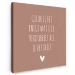 Geluk is het enige wat zich verdubbelt - Quotes - Spreuken Tuinposter op houten frame 2 cm dik klein -3d