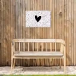 Hartje - Design - Wit Tuinposter op houten frame 2 cm dik klein -sfeer4