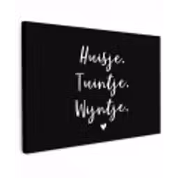 Huisje, tuintje, wijntje - Quotes - Tekst - Wijn - Thuis Tuinposter op houten frame 2 cm dik klein -3d