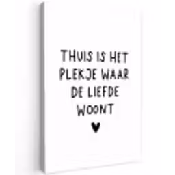 Thuis is het plekje waar de liefde woont - Spreuken - Quotes Tuinposter op houten frame 2 cm dik klein -3d