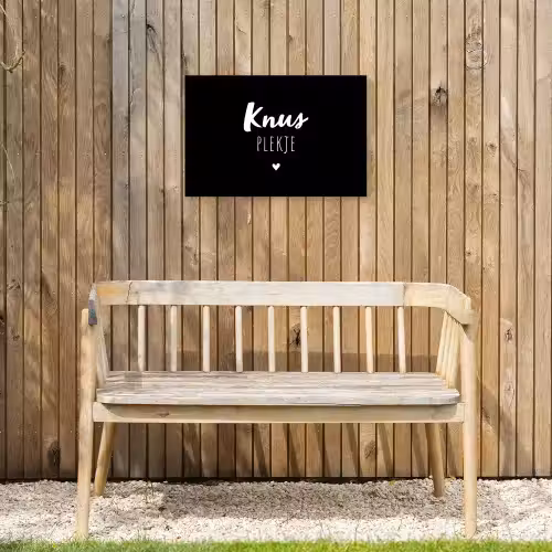 Thuis - Quotes - Knus plekje - Tekst Tuinposter op houten frame 2 cm dik klein -sfeer4