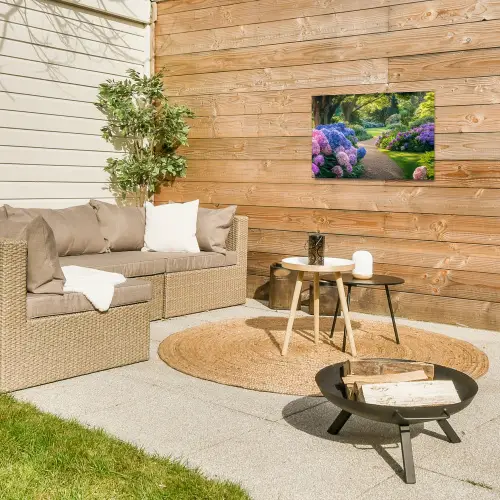 Hortensia- Park - Pad Tuinposter op houten frame 2 cm dik klein -sfeer2