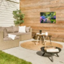 Hortensia- Park - Pad Tuinposter op houten frame 2 cm dik klein -sfeer2