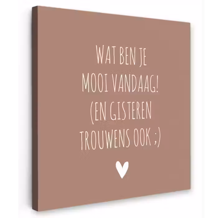 Wat ben je mooi vandaag - Spreuken - Quotes Tuinposter op houten frame 2 cm dik klein -3d