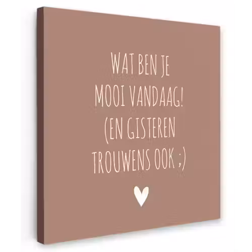 Wat ben je mooi vandaag - Spreuken - Quotes Tuinposter op houten frame 2 cm dik klein -3d
