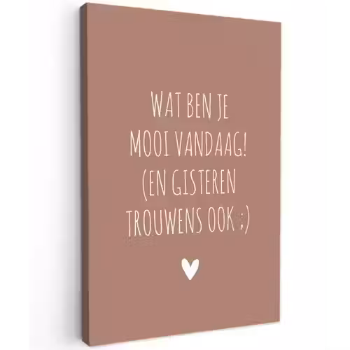 Wat ben je mooi vandaag - Quotes - Spreuken Tuinposter op houten frame 2 cm dik klein -3d
