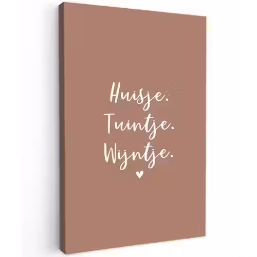 huisjetuintjewijntje-roze Tuinposter op houten frame 2 cm dik klein -3d