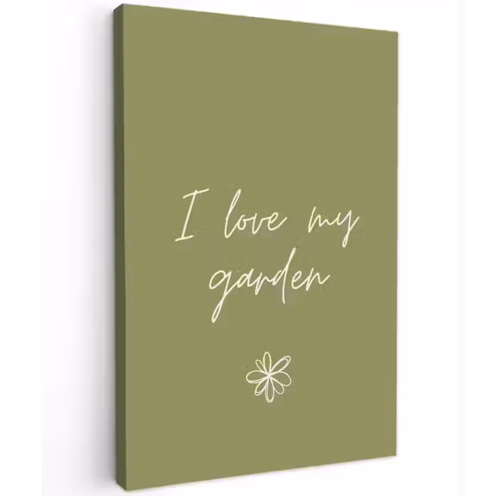 I Love My Garden Tuinposter op houten frame 2 cm dik klein -3d