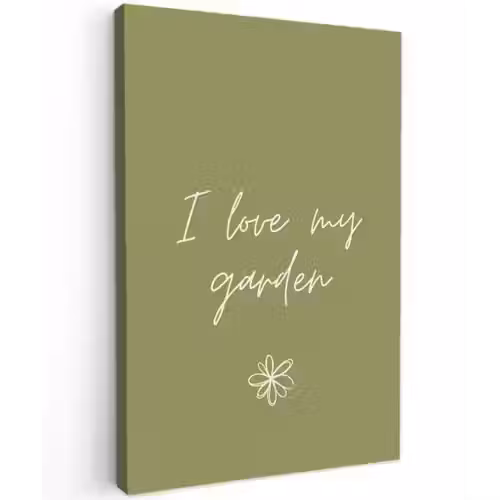 I Love My Garden Tuinposter op houten frame 2 cm dik klein -3d