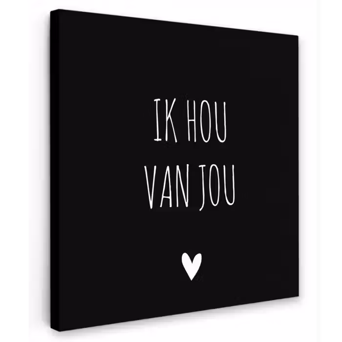 Ik hou van jou - Spreuken - Quotes Tuinposter op houten frame 2 cm dik klein -3d