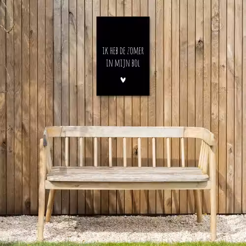 Ik heb de zomer in mijn bol - Quotes - Spreuken - André Hazes Tuinposter op houten frame 2 cm dik klein -sfeer4