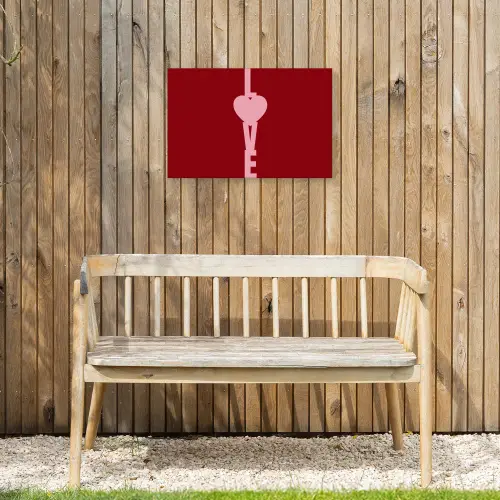 Love - Hart - Rood Tuinposter op houten frame 2 cm dik klein -sfeer4