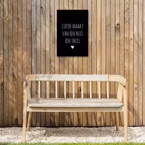 Liefde maakt van een huis een thuis - Quotes - Spreuken Tuinposter op houten frame 2 cm dik klein -sfeer4