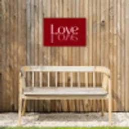 Love - Spiegeling - Rood Tuinposter op houten frame 2 cm dik klein -sfeer4