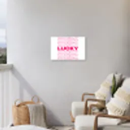 Lucky - Roze - Patroon Tuinposter op houten frame 2 cm dik klein -sfeer1