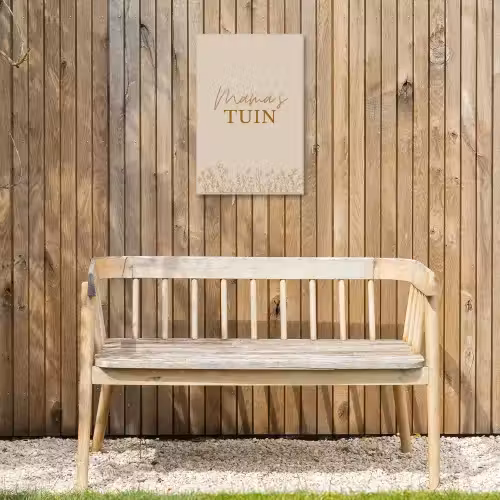 Mama's Tuin met bloemen Tuinposter op houten frame 2 cm dik klein -sfeer4