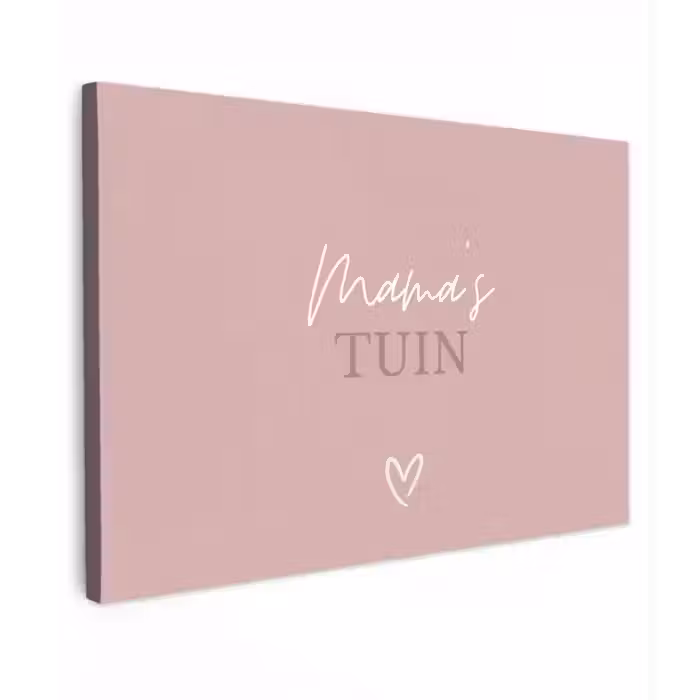 Mama's Tuin met Hart Tuinposter op houten frame 2 cm dik klein -3d