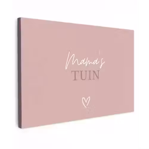 Mama's Tuin met Hart Tuinposter op houten frame 2 cm dik klein -3d