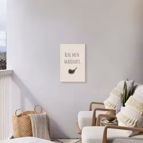 Vlees - Minimalistisch - Beige - Quote Tuinposter op houten frame 2 cm dik klein -sfeer1