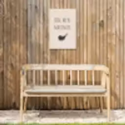 Vlees - Minimalistisch - Beige - Quote Tuinposter op houten frame 2 cm dik klein -sfeer4