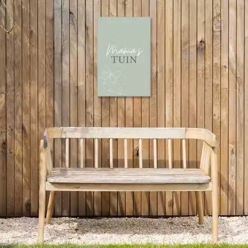 Mama's Tuin met Vlinder Tuinposter op houten frame 2 cm dik klein -sfeer4