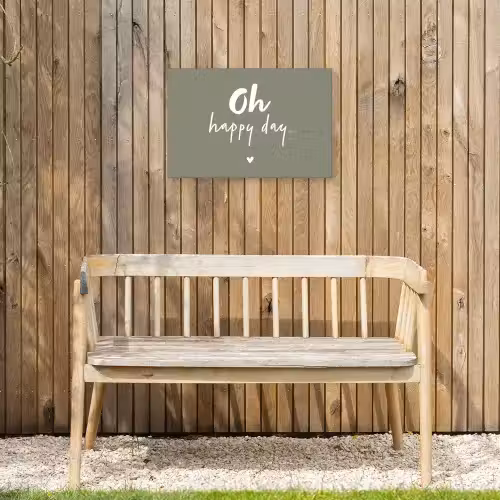 Oh happy day - Quotes - Tekst - Zomer Tuinposter op houten frame 2 cm dik klein -sfeer4