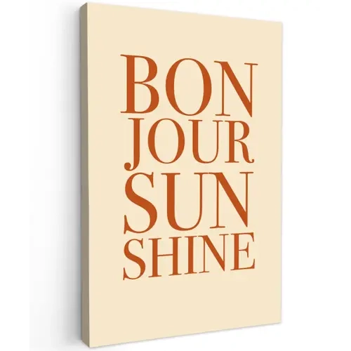 Oranje - Quote - Sun Tuinposter op houten frame 2 cm dik klein -3d
