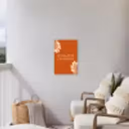 Oranje - Wijntje - Quote Tuinposter op houten frame 2 cm dik klein -sfeer1