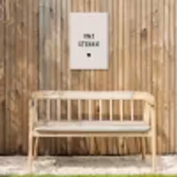onsstekkie-beige Tuinposter op houten frame 2 cm dik klein -sfeer4