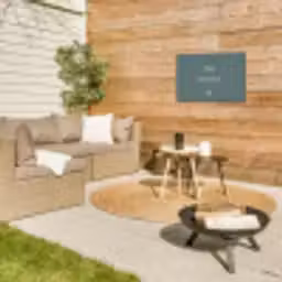 Ons tuintje Tuinposter op houten frame 2 cm dik klein -sfeer2