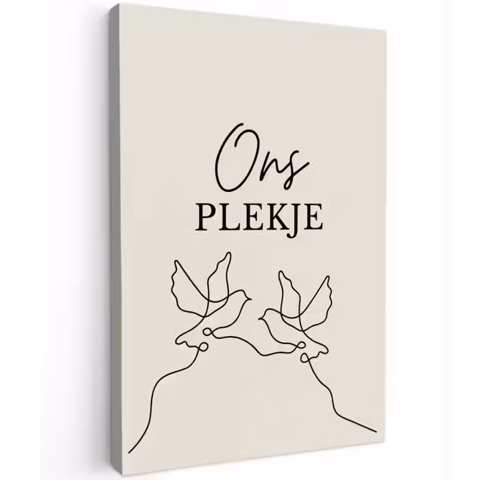 Ons Plekje met Vogels Tuinposter op houten frame 2 cm dik klein -3d