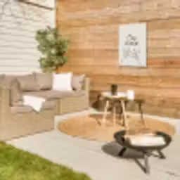 Ons Plekje met Vogels Tuinposter op houten frame 2 cm dik klein -sfeer2
