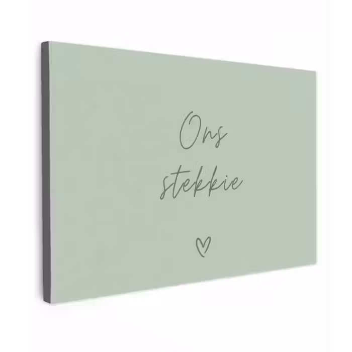 Ons Stekkie met Hart Tuinposter op houten frame 2 cm dik klein -3d