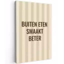 Buiten - Quote - Strepen - Zomer Tuinposter op houten frame 2 cm dik klein -3d