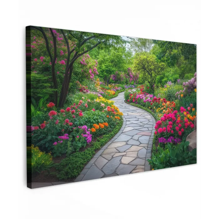 Park - Bloemen - Tuin Tuinposter op houten frame 2 cm dik klein -3d