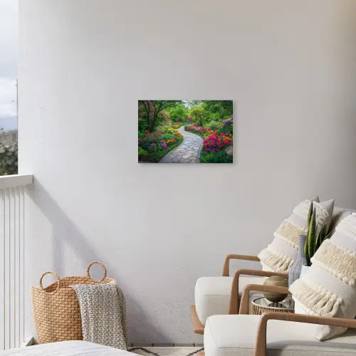 Park - Bloemen - Tuin Tuinposter op houten frame 2 cm dik klein -sfeer1