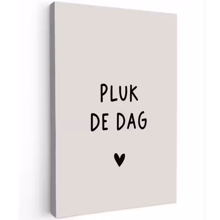 plukdedag-beige Tuinposter op houten frame 2 cm dik klein -3d