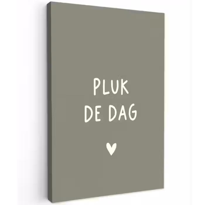 plukdedag-groen Tuinposter op houten frame 2 cm dik klein -3d
