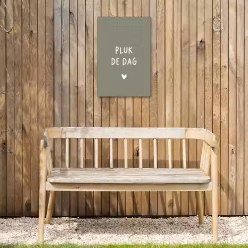 plukdedag-groen Tuinposter op houten frame 2 cm dik klein -sfeer4