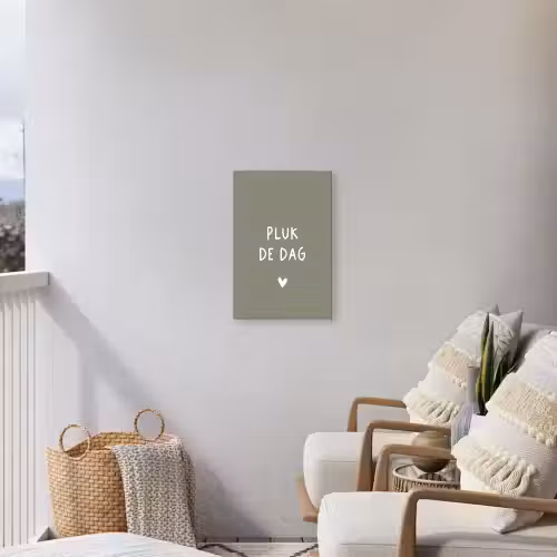 plukdedag-groen Tuinposter op houten frame 2 cm dik klein -sfeer1