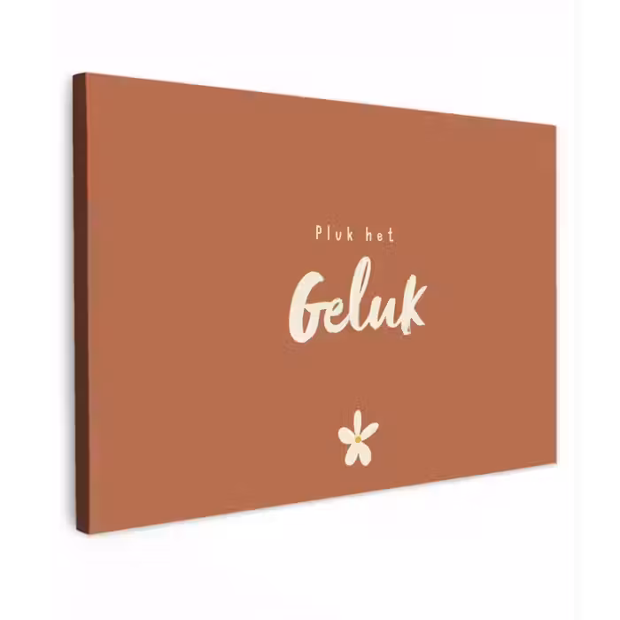 Pluk het Geluk Tuinposter op houten frame 2 cm dik klein -3d