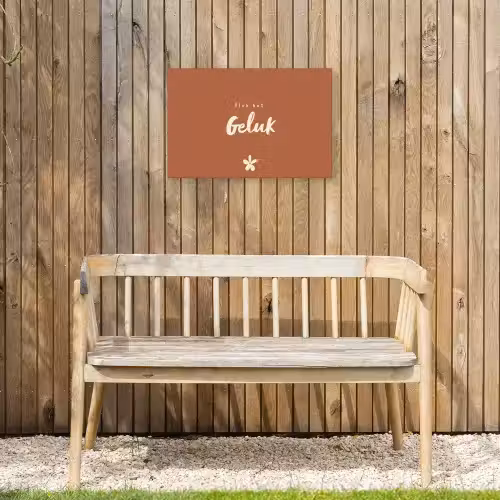 Pluk het Geluk Tuinposter op houten frame 2 cm dik klein -sfeer4