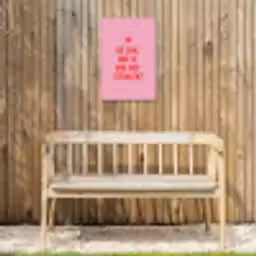 Roze - Zon - Quote Tuinposter op houten frame 2 cm dik klein -sfeer4