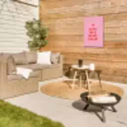 Roze - Zon - Quote Tuinposter op houten frame 2 cm dik klein -sfeer2