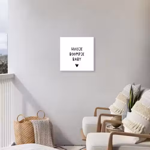 Spreuken - Huisje boompje baby - Quotes Tuinposter op houten frame 2 cm dik klein -sfeer1