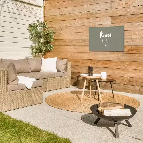 Spreuken - Knus plekje - Tekst - Zomer Tuinposter op houten frame 2 cm dik klein -sfeer2