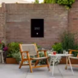 Spreuken - Geniet - Quotes Tuinposter op houten frame 2 cm dik klein -sfeer3