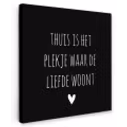 Spreuken - Thuis is het plekje waar de liefde woont - Quotes Tuinposter op houten frame 2 cm dik klein -3d