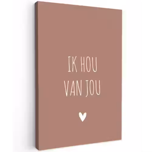 Spreuken - Ik hou van jou - Quotes Tuinposter op houten frame 2 cm dik klein -3d