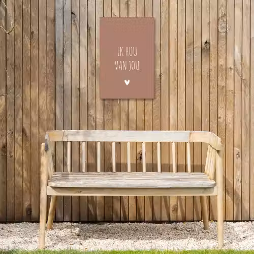 Spreuken - Ik hou van jou - Quotes Tuinposter op houten frame 2 cm dik klein -sfeer4